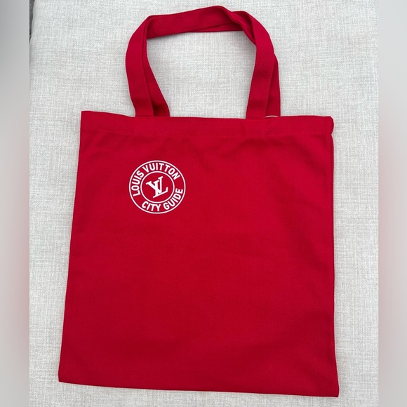 Louis Vuitton Tote Bag Red RARE Shanghai City Book Store Pop Up - Picture 4 of 11